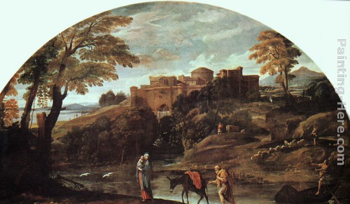 The Flight into Egypt painting - Annibale Carracci The Flight into Egypt art painting